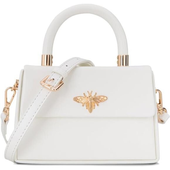 Small Top Handle Elegant, Square Bag White - Picture 2 of 6